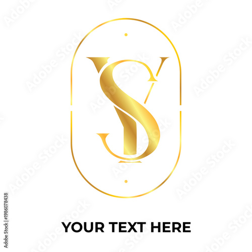 Elegant Gold Monogram YS Logo Design.