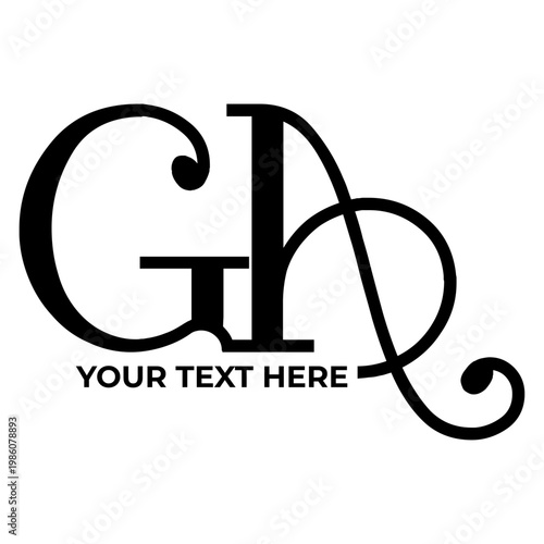 Monogram GA with Placeholder Text.