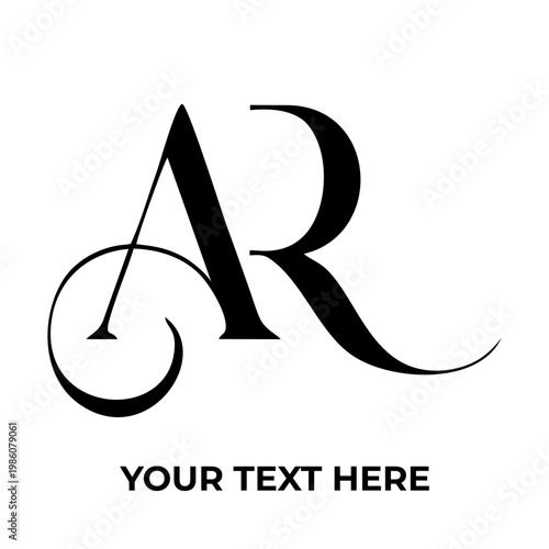 Elegant Monogram AR Logo Design with Placeholder Text.