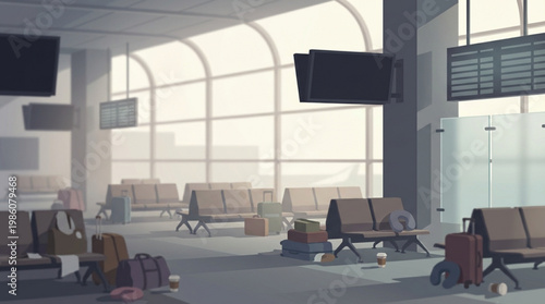 Airport Terminal Waiting Area Seats.