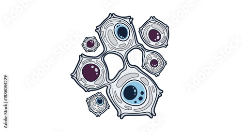 Cell biology microscopic structure illustration.