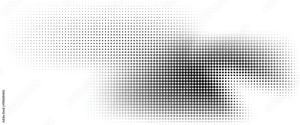 Fototapeta premium fun beautiful black and white shadow halftones retro pop art funky urban colorful comic book. Dotted halftone gradient texture. Vanishing polka dot background. Repeating dots gradation pattern backgro