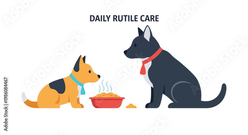 Dogs eating from bowl together.