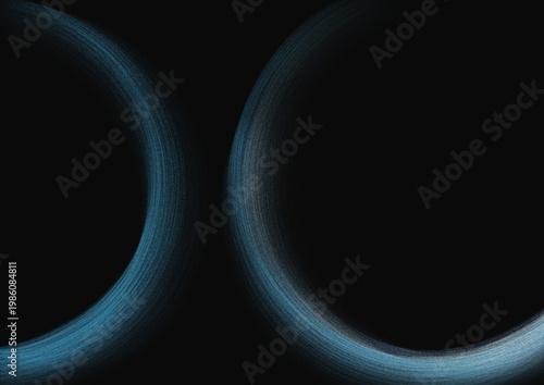Abstract Blue Circles on Black Background