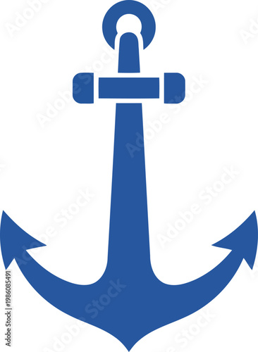 Blue anchor symbol nautical maritime