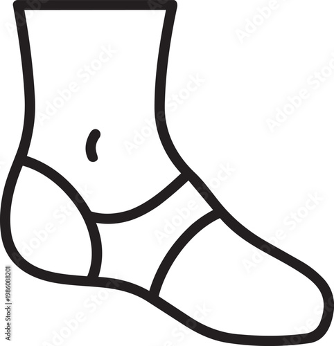 A black and white drawing of a sock