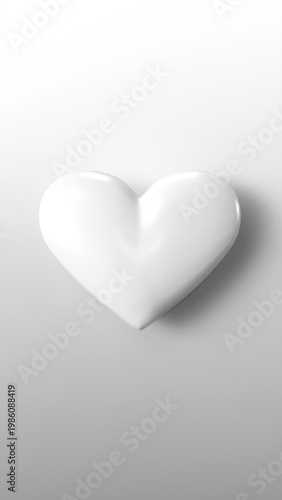 white love heart 3d rendered mobile wallpaper