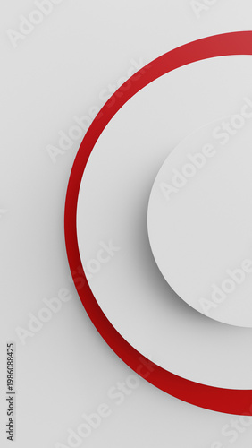 abstract circles with red line 3d rendered mobile wallpaper