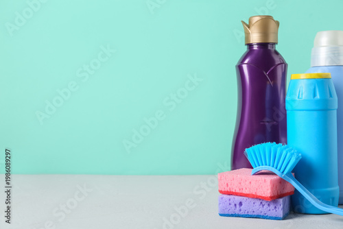 Set of cleaning supplies an...