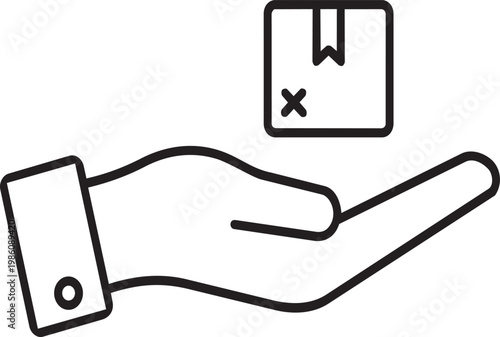 A hand receiving a document with an 'x' marked on it