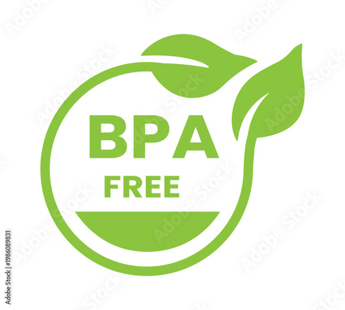 BPA Free Logo Label Icon – Bisphenol A Free Plastic Packaging Safety Symbol for Food Containers, Drinkware and Baby Products.
