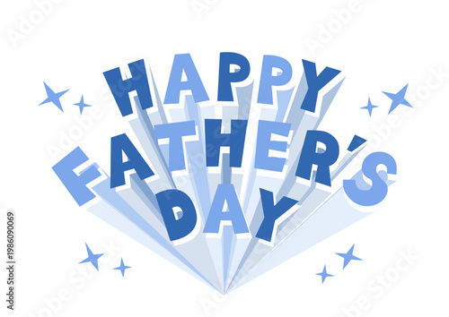 父の日の飛び出す文字のベクターイラスト