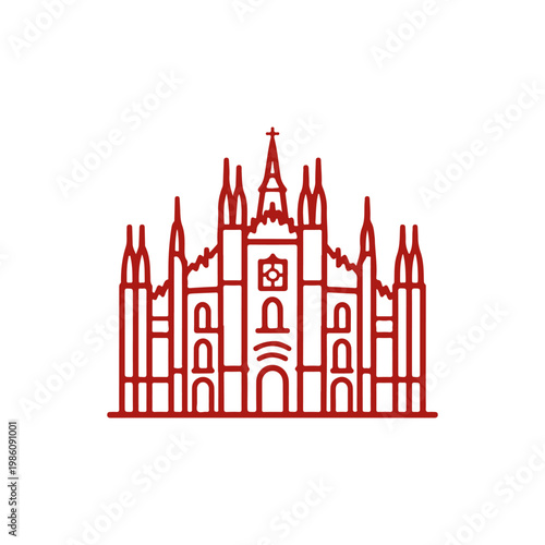 Milan Cathedral landmark line icon
Vector landmark on a white background