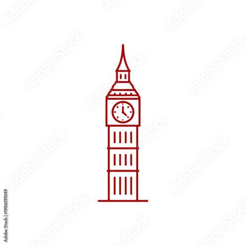 Big Ben landmark line icon
Vector landmark on a white background
