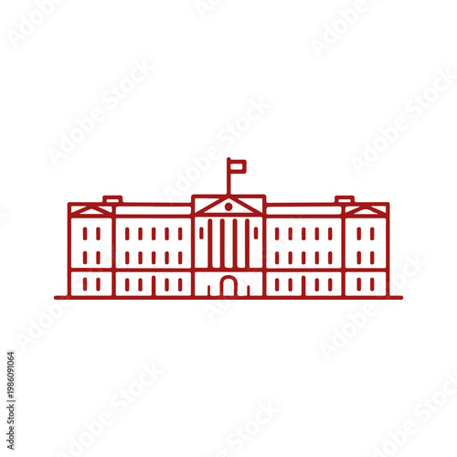 Buckingham Palace landmark line icon
Vector landmark on a white background