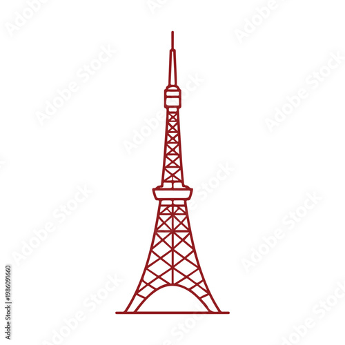 Photography Tokyo Tower landmark line icon
Vector landmark on a white background