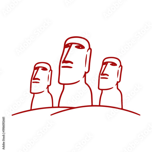 Easter Island Moai landmark line icon
Vector landmark on a white background
