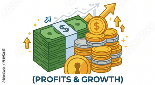 Business Profit Money Stack Symbol