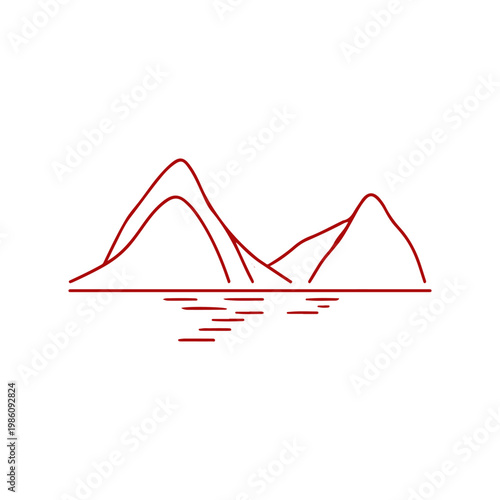 Milford Sound landmark line icon
Vector landmark on a white background
