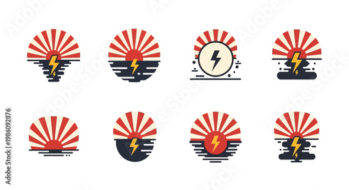 Japanese Rising Sun Logos.