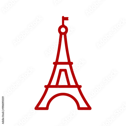 Eiffel Tower landmark line icon
Vector landmark on a white background