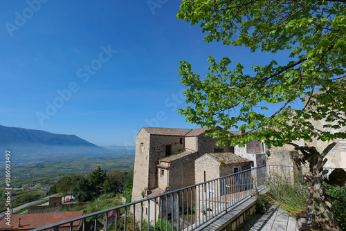 Landscape view of Guardia Sanframondi, a medieval village in the province of Benevento, Italy.