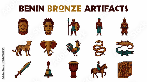 Benin Bronze Artifacts Collection - African Culture Icons