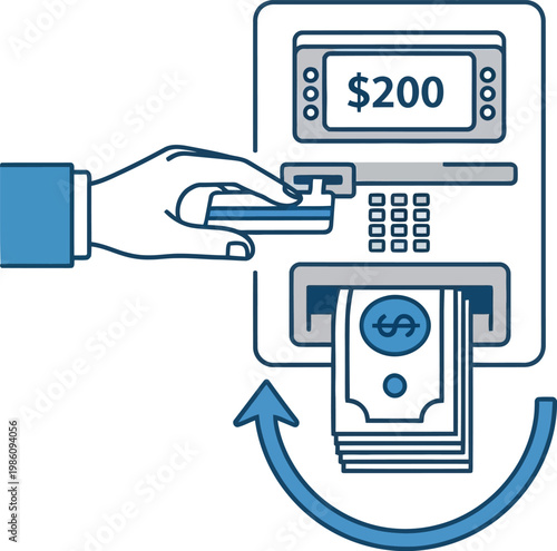 A hand inserting a card into an atm