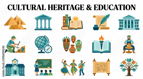 Cultural Heritage and Education Icons