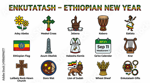 Enkutatash Ethiopian New Year Icons & Symbols