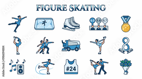 Figure Skating Icons Set