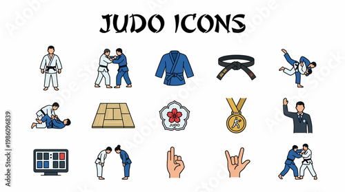Judo Icons: Martial Arts, Combat Sports, Athletes, Uniforms, Belt