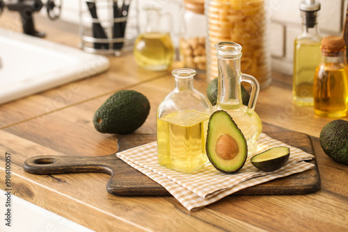 Bottle and jug of fresh avo...
