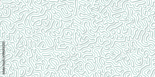 Abstract truing organic wallpaper Turing reaction diffusion monochrome seamless pattern with chaotic motion. Generative algorithm psychedelic background. Reaction-diffusion or truing pattern formation