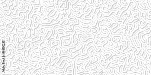 Abstract truing organic wallpaper Turing reaction diffusion monochrome seamless pattern with chaotic motion. Generative algorithm psychedelic background. Reaction-diffusion or truing pattern formation