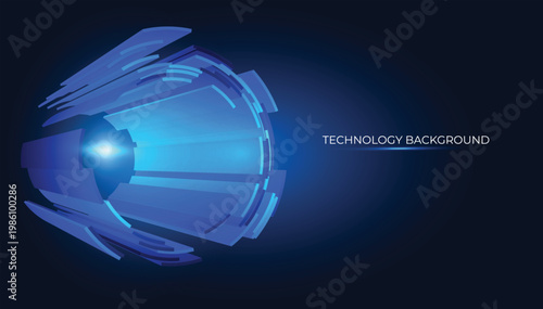 Futuristic 3D effect cylindrical tunnel in space: a glowing Big Data background simulating a spatial galaxy of information and immersive depth. AI concept, IT, Fintech.