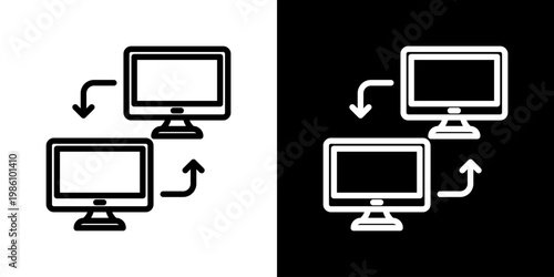 Peer To Peer Icon Set Multiple Style Collection