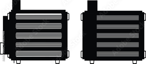 Electric Food Dehydrator Machine Silhouette Icon Set for Healthy Snack Preparation, Fruit Drying, and Kitchen Appliance Product Marketing Digital Graphic Designs