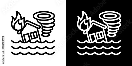 Natural Disaster Icon Set Multiple Style Collection
