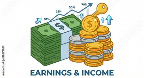 Income and Financial Growth Money Icon