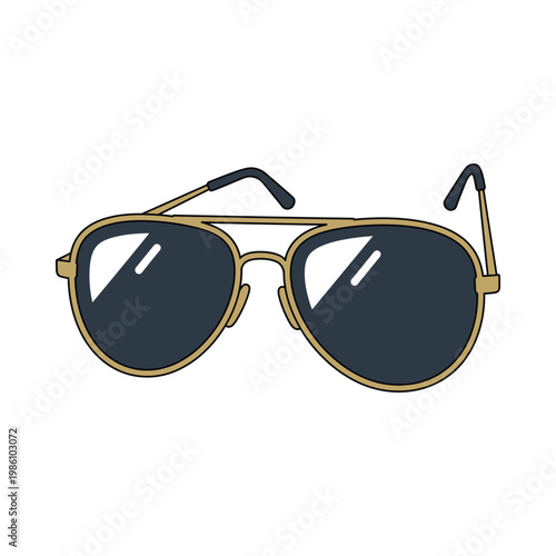 Vintage gold framed sunglasses with lenses.