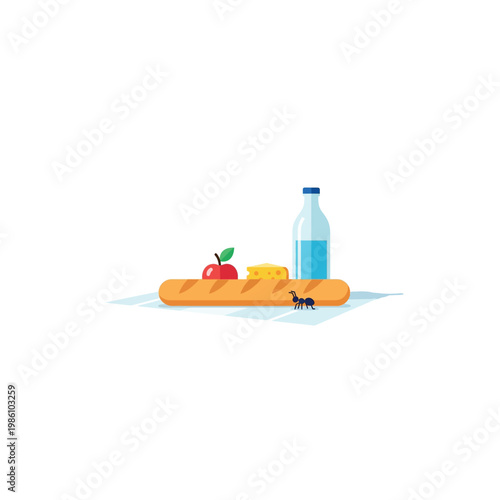 Healthy snack and water bottle.