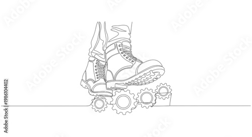 Roller skate with four wheels.