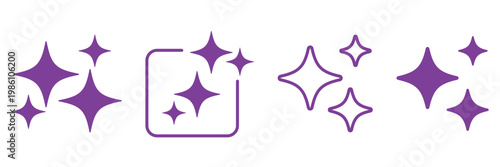 AI generate icon set. Sparkle Icon Set. AI star and square, artificial intelligence. Vector Illustration Design