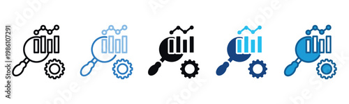 Data Analytics Icon Set Multiple Style Of