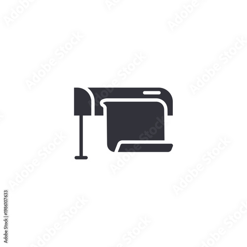 Printing machine icon symbolizing industrial printing equipment, production workflow, and large-scale publishing operations, suitable for manufacturing and print services.