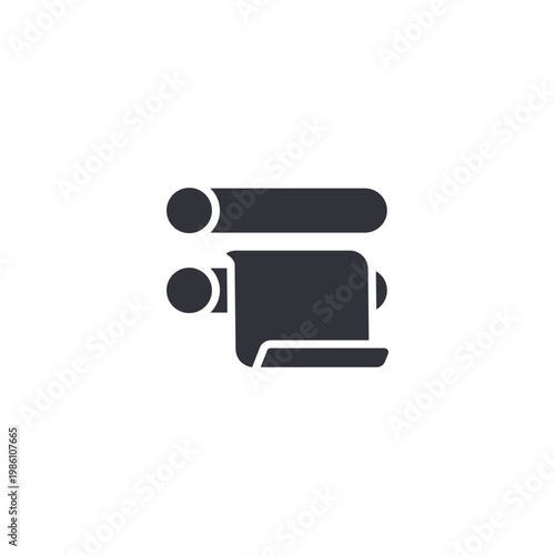 Rolled paper icon representing printing materials, paper rolls, and production supplies, ideal for printing industries and packaging solutions.
