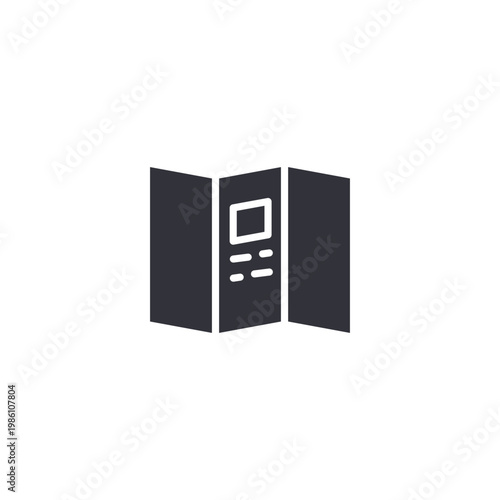 Folded map icon symbolizing printed maps, navigation materials, and travel guides, ideal for tourism and publishing industries.