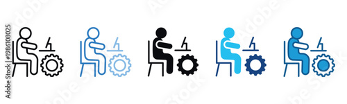 IT Manager Icon Set Multiple Style Of