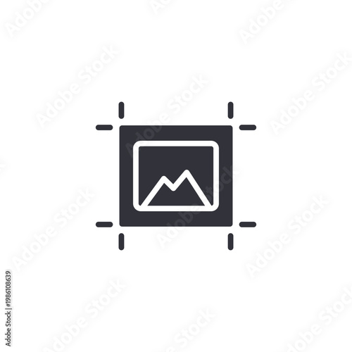 Image crop icon representing editing, layout adjustment, and print preparation, suitable for graphic design and photo processing.